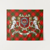 Cameron Clan Abzeichen & Unicorns w/Tartan Wandteppich (Vorderseite (Horizontal))