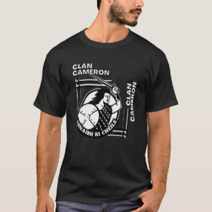 Cameron Clan Gaelic Motto Swordsman T-Shirt