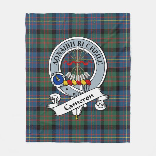 Cameron Erracht Ancient Clan Abzeichen Tartan Kari Fleecedecke (Vorderseite)
