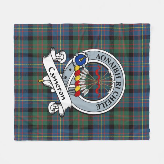 Cameron Erracht Ancient Clan Abzeichen Tartan Kari Fleecedecke (Vorderseite (Horizontal))