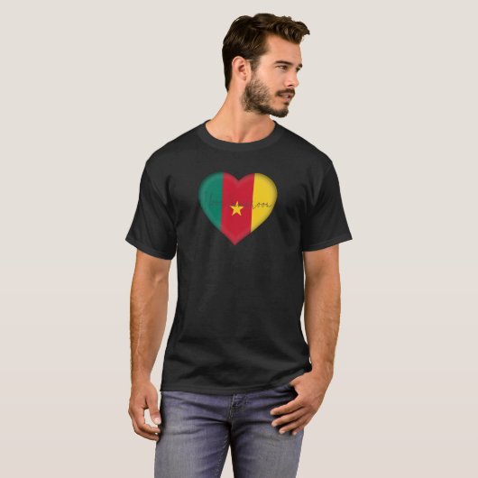 Cameron Flag Colors Heart T - Shirt (Vorne ganz)