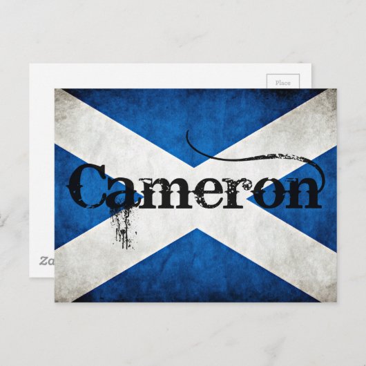 Cameron Grunge Flag Postkarte (Vorne/Hinten)