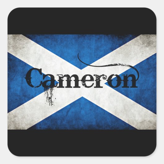 Cameron Grunge Flag Quadratischer Aufkleber (Vorderseite)