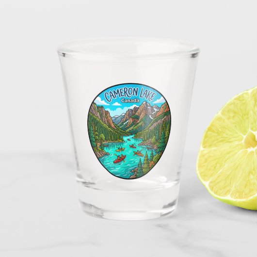 Cameron Lake Kanada Schnapsglas (Vorderseite)