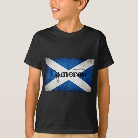 Cameron Name Scotland Flag T-Shirt (Vorderseite)