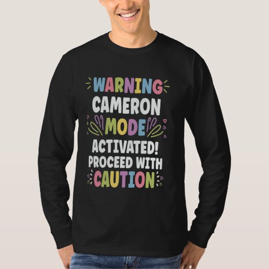CAMERON Personalisiert Name Funny Niedlich Custom  T-Shirt (Vorderseite)