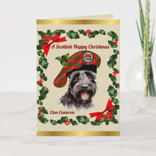 Cameron Scottie Dog Personalisiert Xmas Karte (Vorderseite)