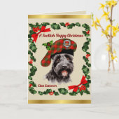 Cameron Scottie Dog Personalisiert Xmas Karte (Gelbe Blume)