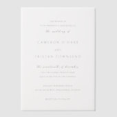 Cameron Simple Modern Wedding Pergament Einladungen (Vorderseite)