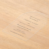 Cameron Simple Modern Wedding rettet das Datum Acryleinladungen (Ablage )