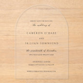 Cameron Simple Modern Wedding rettet das Datum Acryleinladungen (Vorderseite)