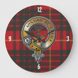 Cameron Tartan & Badge Große Wanduhr
