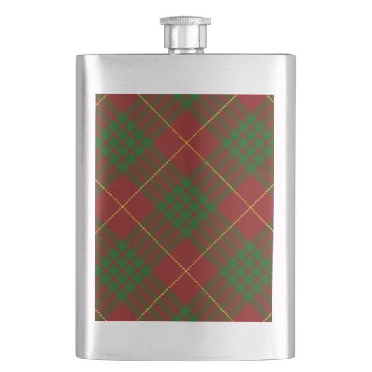 Cameron Tartan Rot kariert Flachmann (Vorderseite)