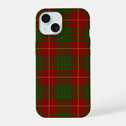 Cameron Tartan Rot kariert iPhone 15 Hülle (Rückseite)