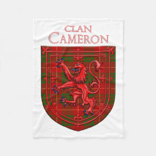 Cameron Tartan Scottish Kariert Lion Rampant Fleecedecke