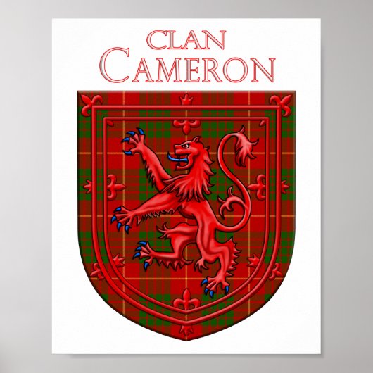 Cameron Tartan Scottish Kariert Lion Rampant Poster (Vorne)