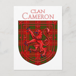 Cameron Tartan Scottish Kariert Lion Rampant Postkarte