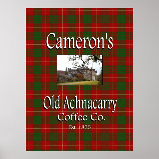 Camerons alter Achnacarry-Kaffee Co. Poster (Vorne)