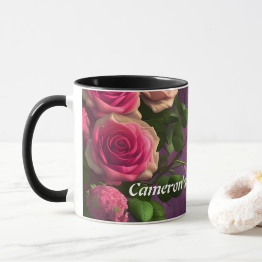 Camerons Morgen-Tee Personalisiert anpassbar Tasse (Mit Donut)