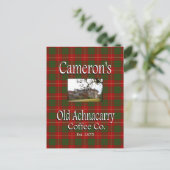 Cameron's Old Achnacarry Coffee Co. Postkarte (Stehend Vorderseite)