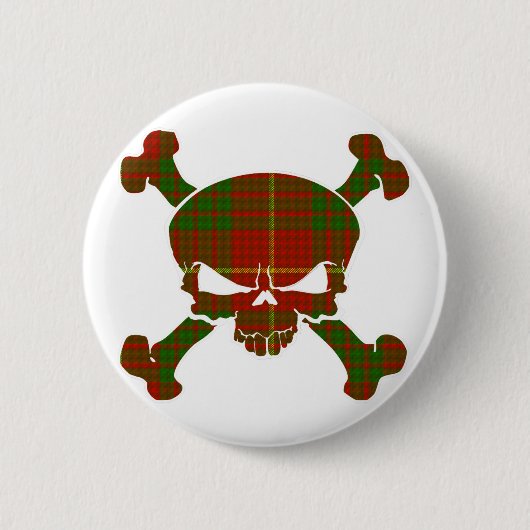 Camerontartan-Schädel kein Fahnen-Knopf Button (Vorderseite)