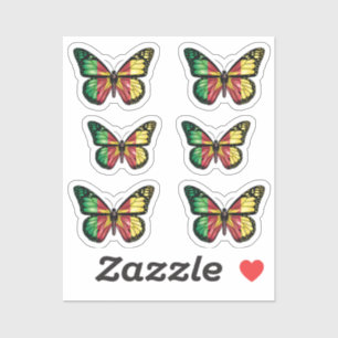 Cameroon Butterfly Monarque Flag Aufkleber