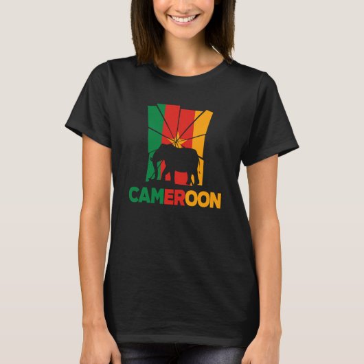 Cameroon Cameroonian Cameroon Flag Elephant Silhou T-Shirt (Vorderseite)