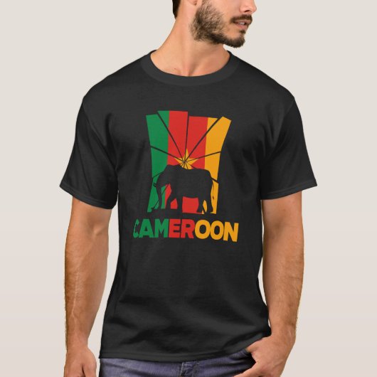 Cameroon Cameroonian Cameroon Flag Elephant Silhou T-Shirt (Vorderseite)