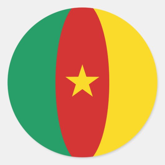 Cameroon Fisheye Flag-Aufkleber Runder Aufkleber (Vorderseite)