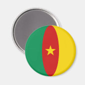 Cameroon Fisheye Flag Magnet (Vorderseite/Rückseite)