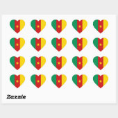 Cameroon Flag Heftsticker Herz-Aufkleber (Blatt)