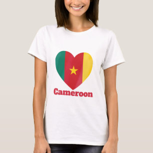 Cameroon Herzenflagge T-Shirt