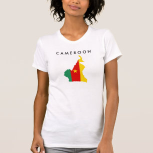 Cameroon-Landflaggen-Kartenform-Silhouettesymbol T-Shirt