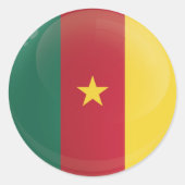Cameroon Round-Icon-Flagge Runder Aufkleber (Vorderseite)