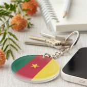 Cameroon Round-Icon-Flagge Schlüsselanhänger (Vorderseite rechts)