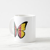 Cameroon-Schmetterlingsflagge Kaffeetasse (Vorderseite Links)