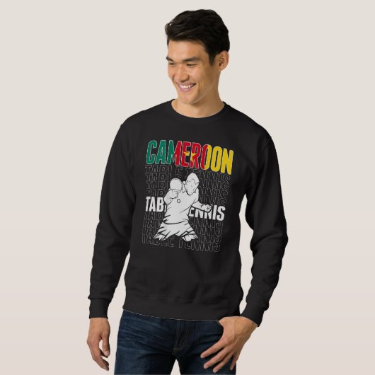 Cameroon Table Tennis Support Cameroonian Ping P Sweatshirt (Vorne ganz)