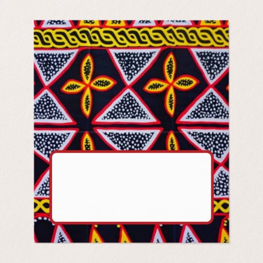 Cameroon Toghu Muster-Platzkarten Visitenkarten (Außenseite Aufgefaltet)