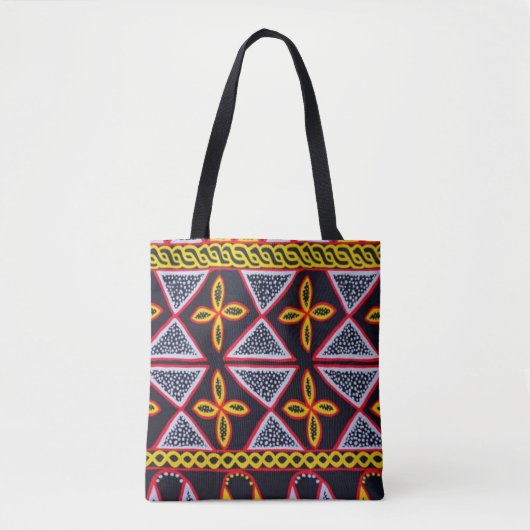 Cameroon Toghu Muster Tote Bag Tasche (Vorderseite)