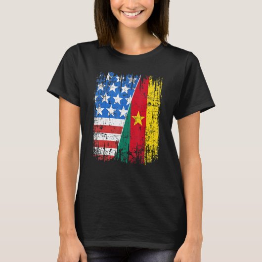 Cameroonian American Flag Cameroon Usa T-Shirt (Vorderseite)