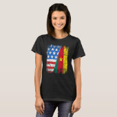 Cameroonian American Flag Cameroon Usa T-Shirt (Vorne ganz)