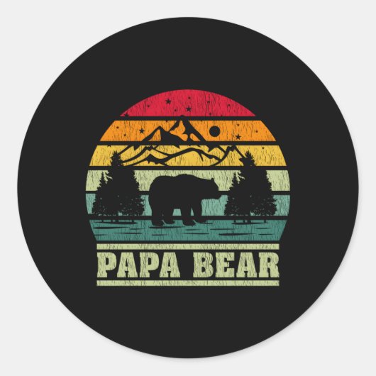 Camg Papa Bear Camper Runder Aufkleber (Vorderseite)