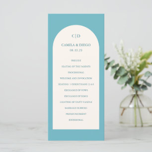 Camila Aqua Arch Moderne Hochzeit Programm