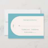 Camila Aqua Arch Moderne Hochzeit RSVP Karte (Vorderseite)