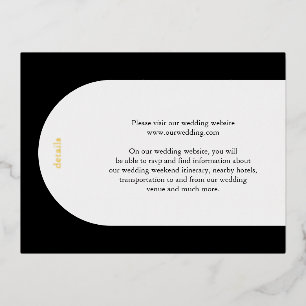 Camila Black Arch Modern Wedding Enclosure Card Folie Einladungspostkarte