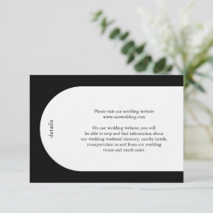 Camila Black Arch Moderne Hochzeit Begleitkarte