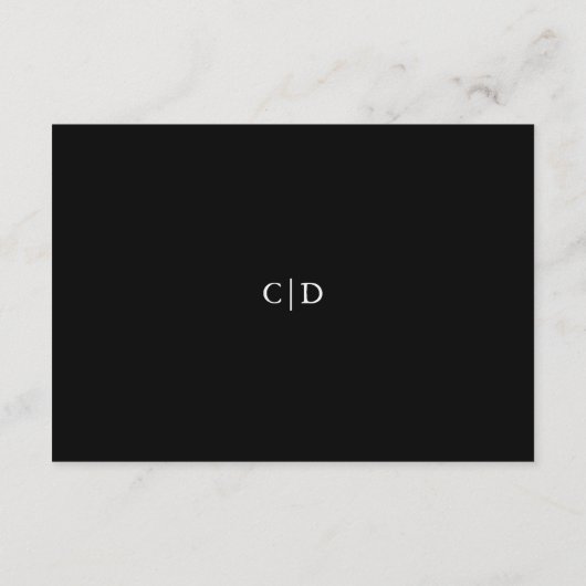 Camila Black Arch Moderne Hochzeit Begleitkarte (Rückseite)