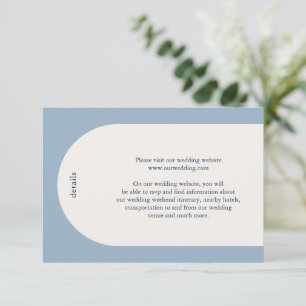 Camila Dusty Blue Arch Moderne Hochzeit Begleitkarte