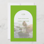 Camila Green Arch Moderne Hochzeit Einladung (Vorderseite)