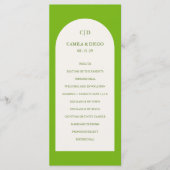 Camila Green Arch Moderne Hochzeit Programm (Vorderseite)